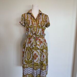 Anthropologie Floral Print Top and Skirt Set